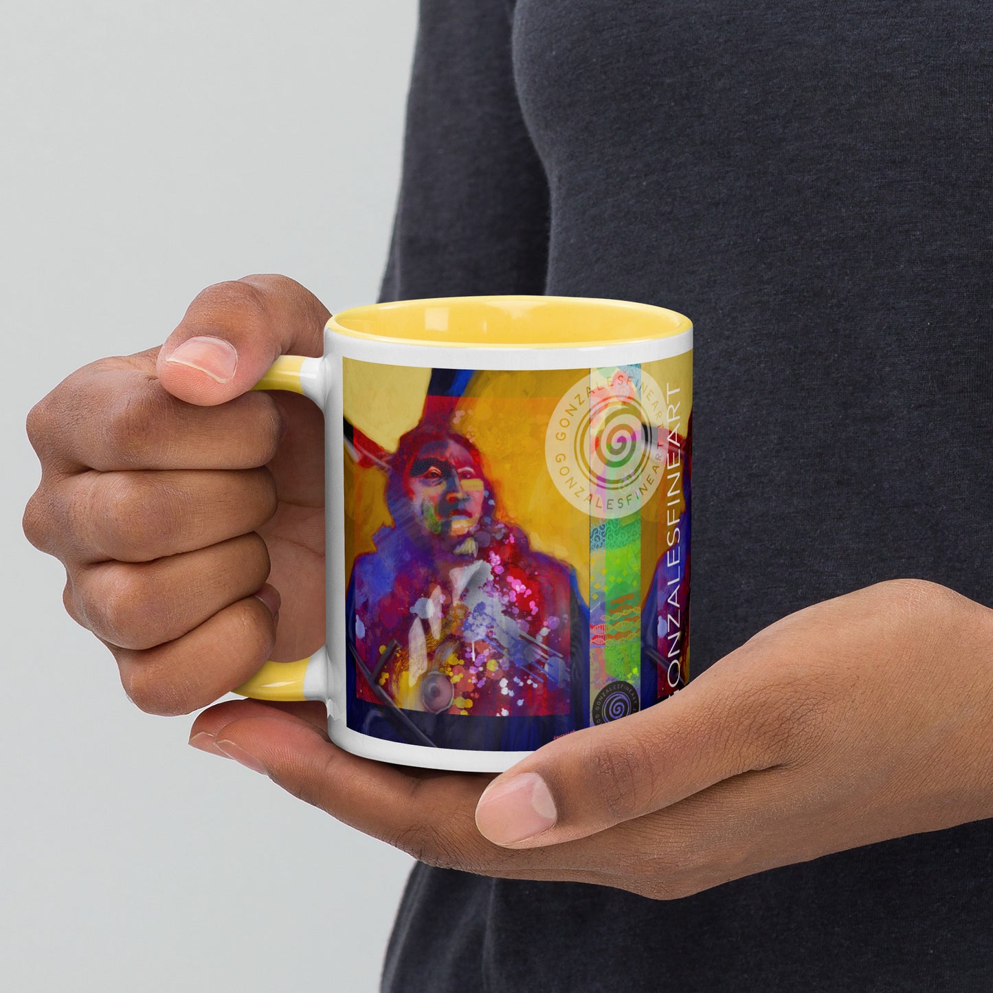 Chief Wolf Robe Mug with Color Inside