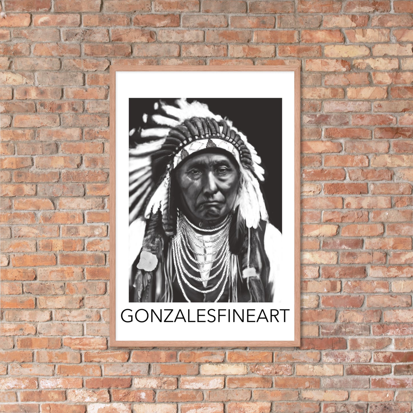 Chief Joseph Black and White Framed poster