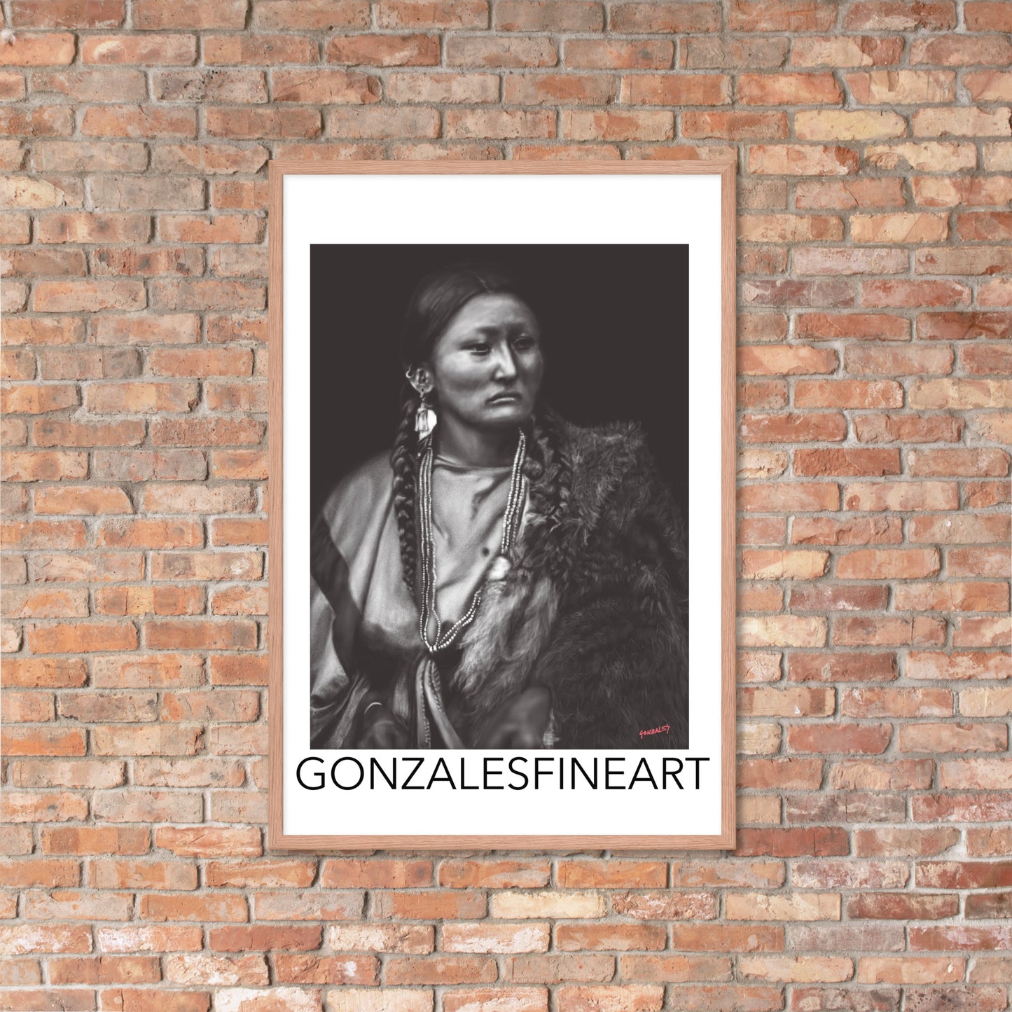 Pretty Nose Black and WhiteFramed poster