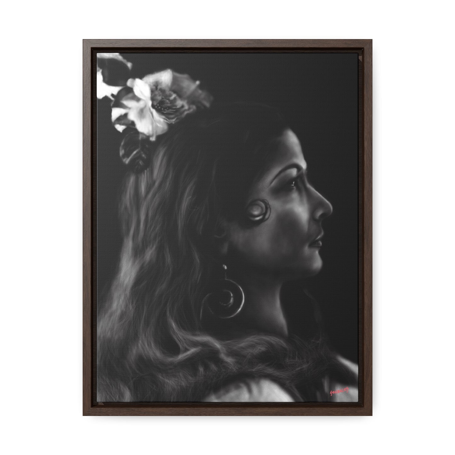 Carmen Amaya Profile - Gallery Canvas Wraps, Vertical Frame