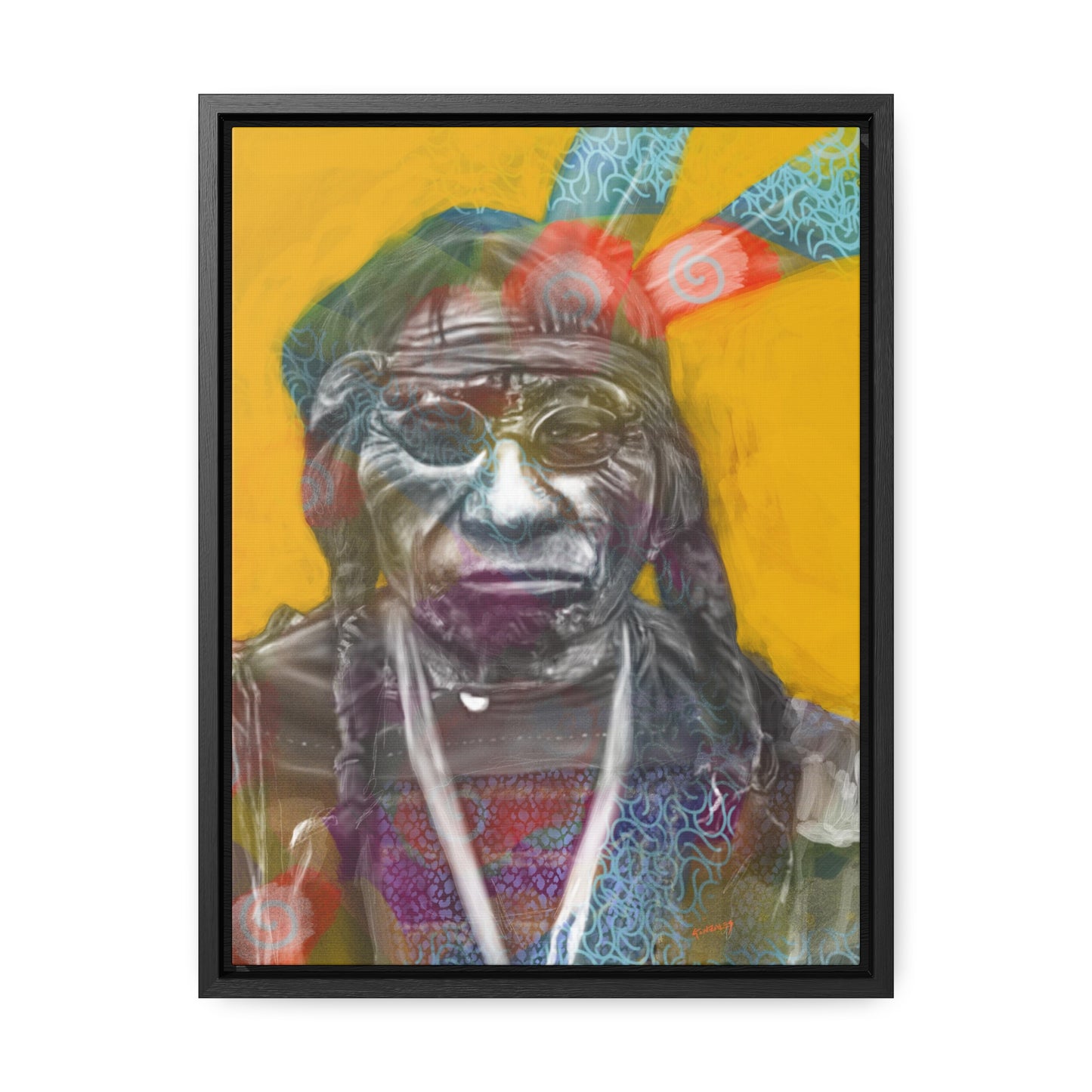 Chief Blue Horse - Gallery Canvas Wraps, Vertical Frame