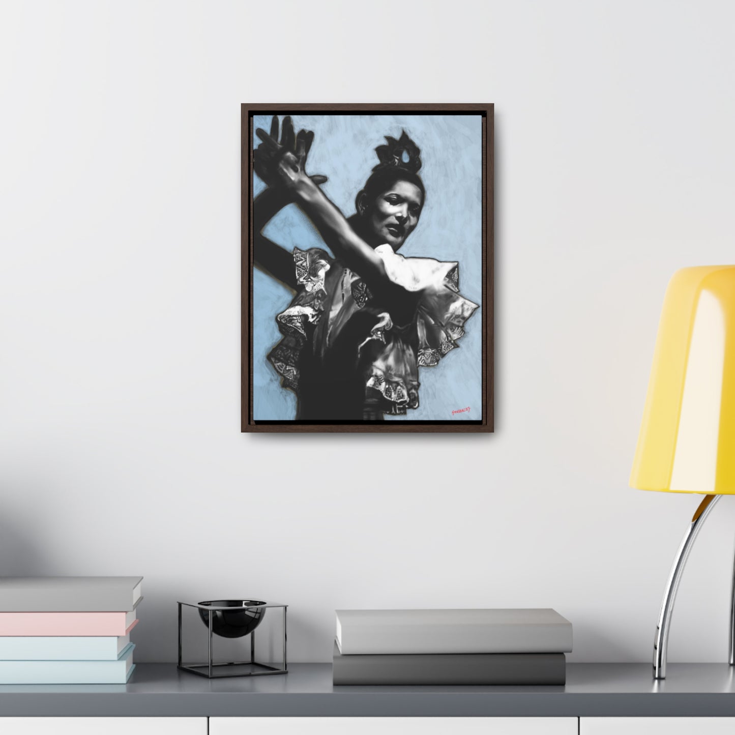 Carmen Amaya Blue - Gallery Canvas Wraps, Vertical Frame