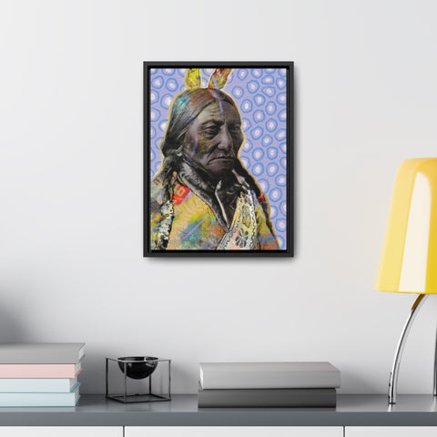 Sitting Bull Profile - Gallery Canvas Wraps, Vertical Frame