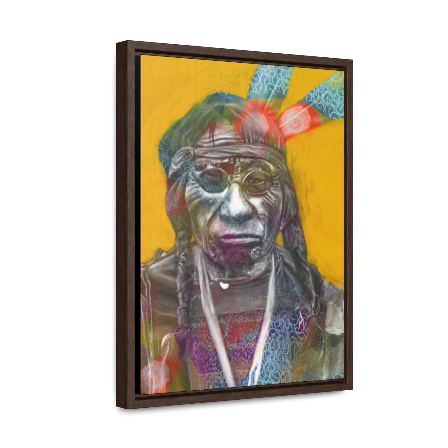 Chief Blue Horse - Gallery Canvas Wraps, Vertical Frame