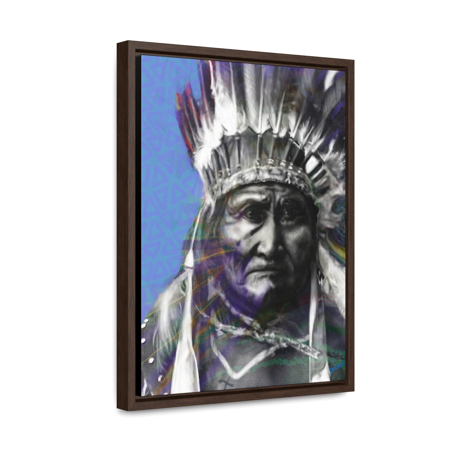 Geronimo War Bonnet - Gallery Canvas Wraps, Vertical Frame