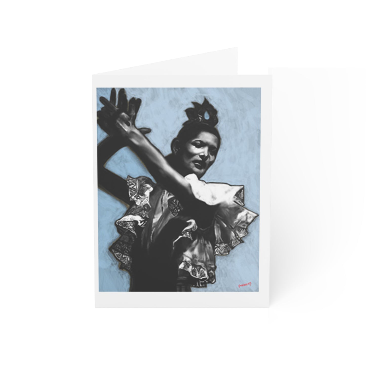 Carmen Amaya Blue Greeting Cards (1, 10, 30, and 50pcs)