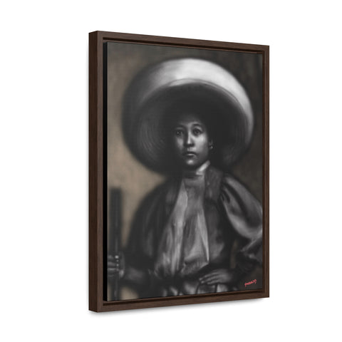 La Adelita Black and White - Gallery Canvas Wraps, Vertical Frame