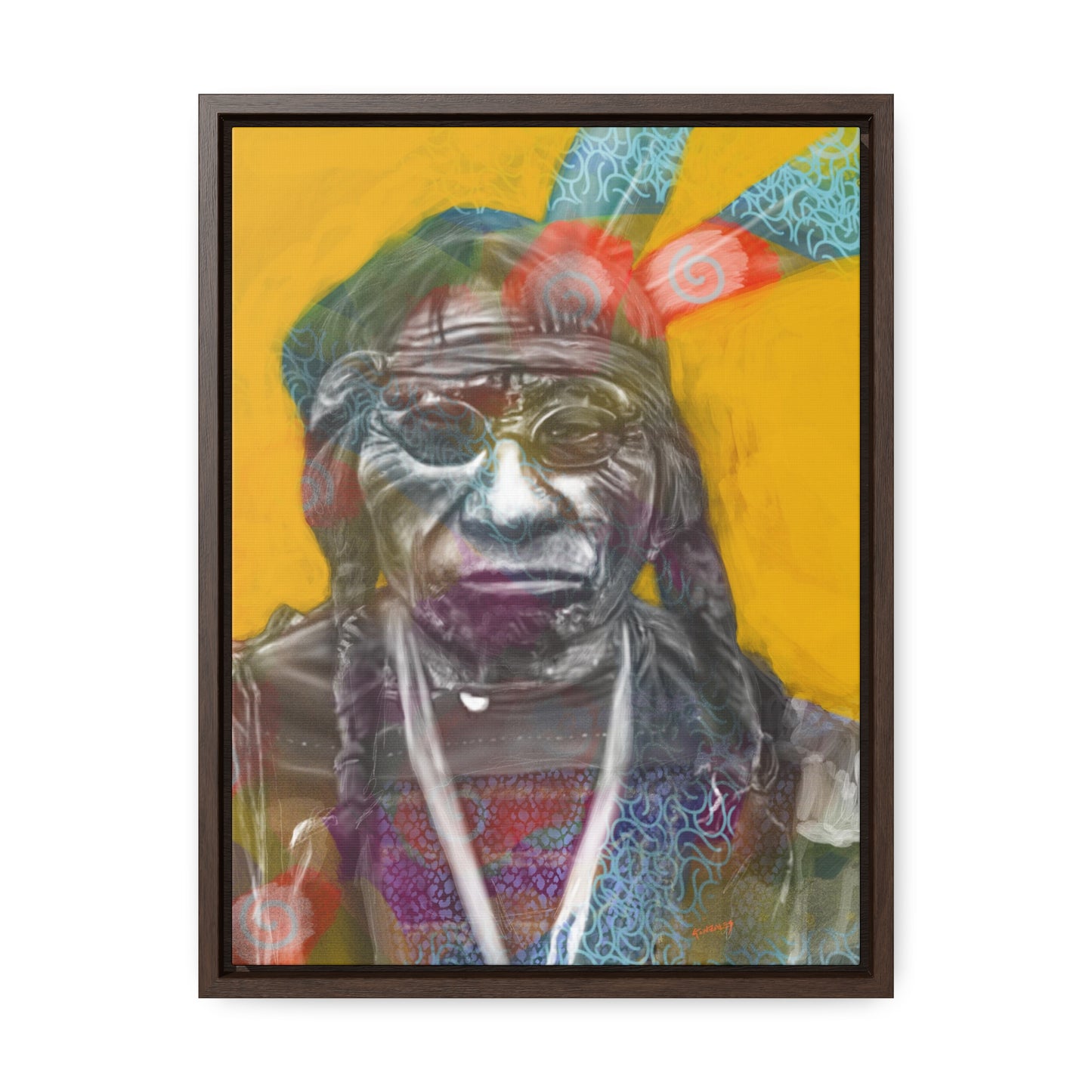 Chief Blue Horse - Gallery Canvas Wraps, Vertical Frame