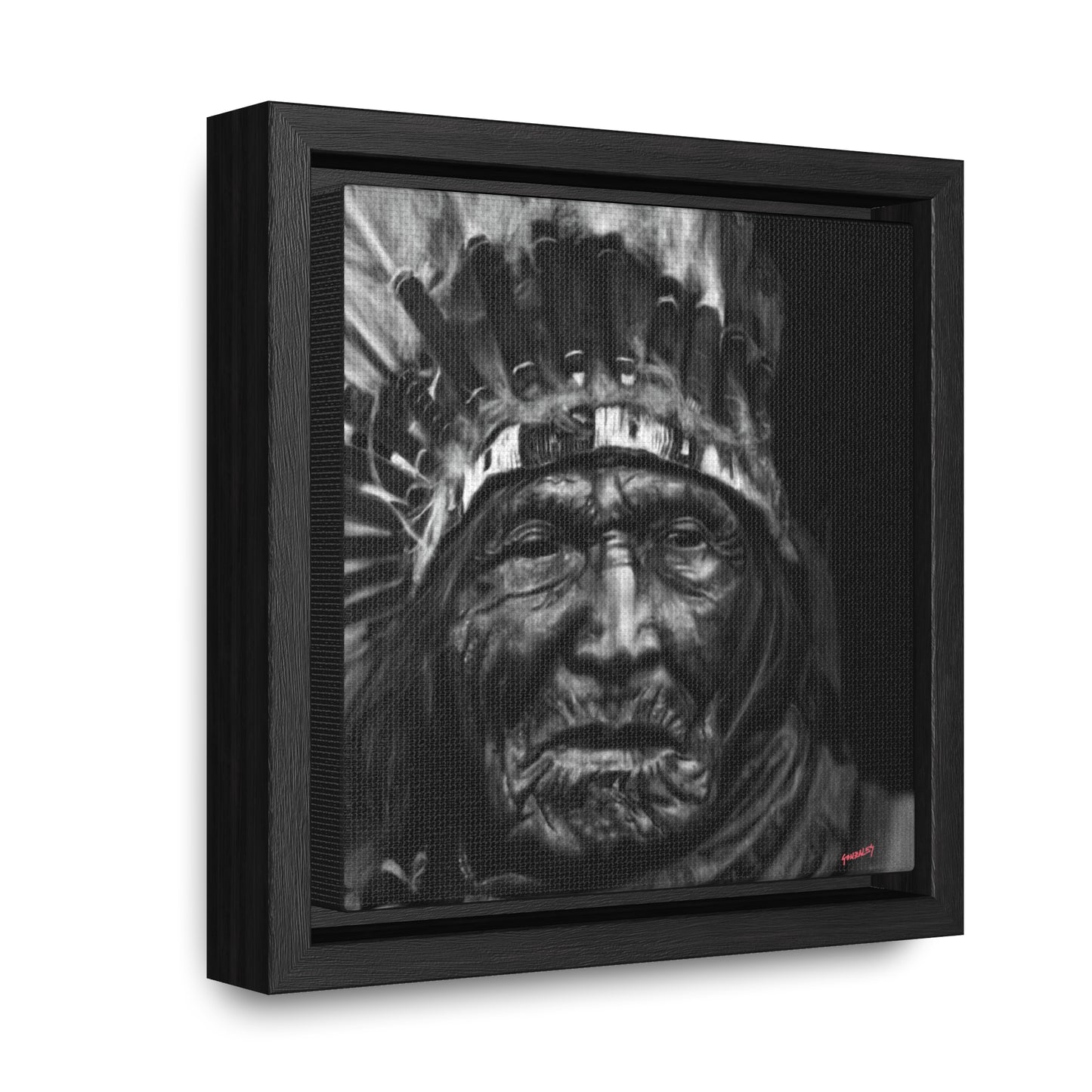 He Dog Black and White Gallery Canvas Wraps, Square Frame