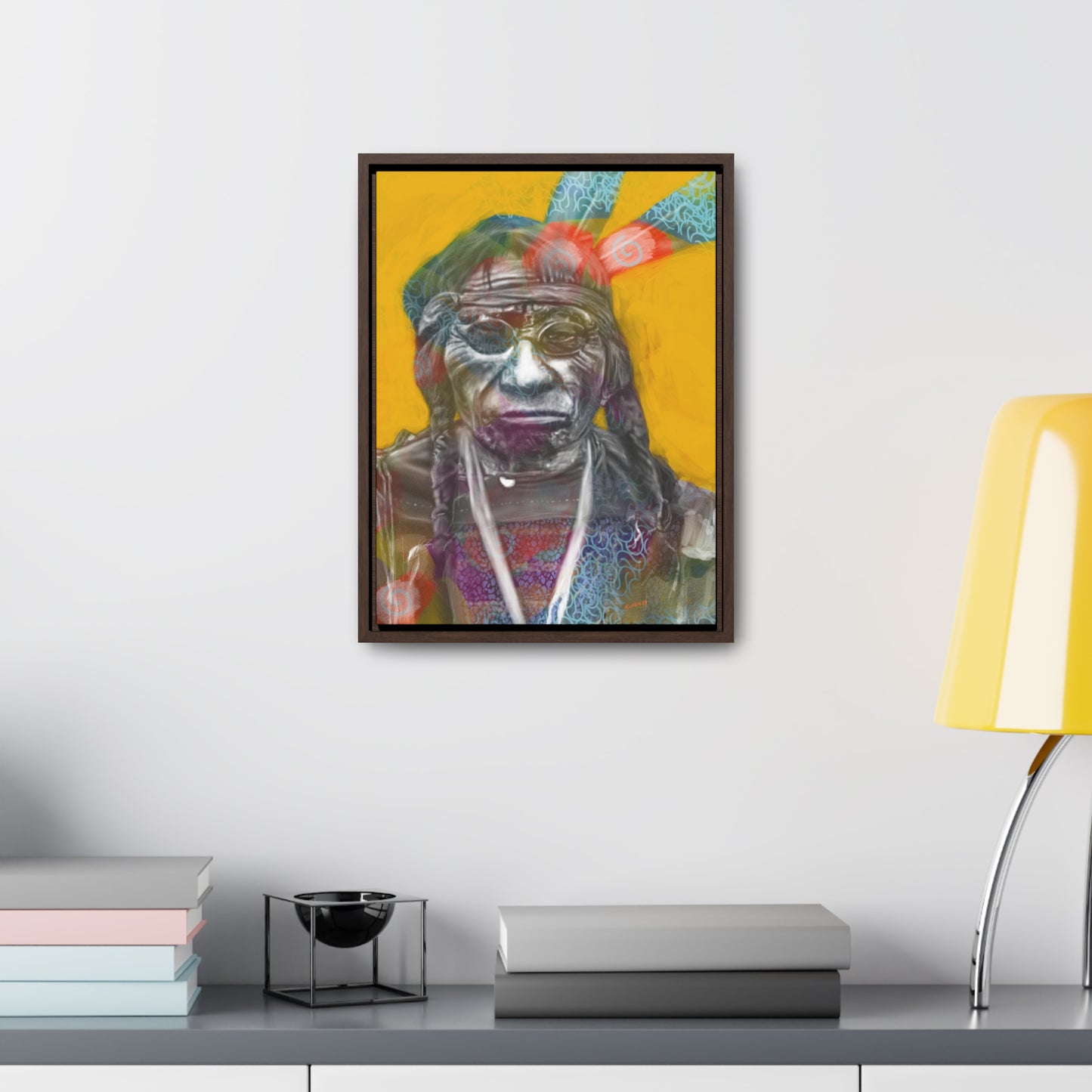 Chief Blue Horse - Gallery Canvas Wraps, Vertical Frame