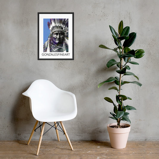 Geronimo War Bonnet Framed poster