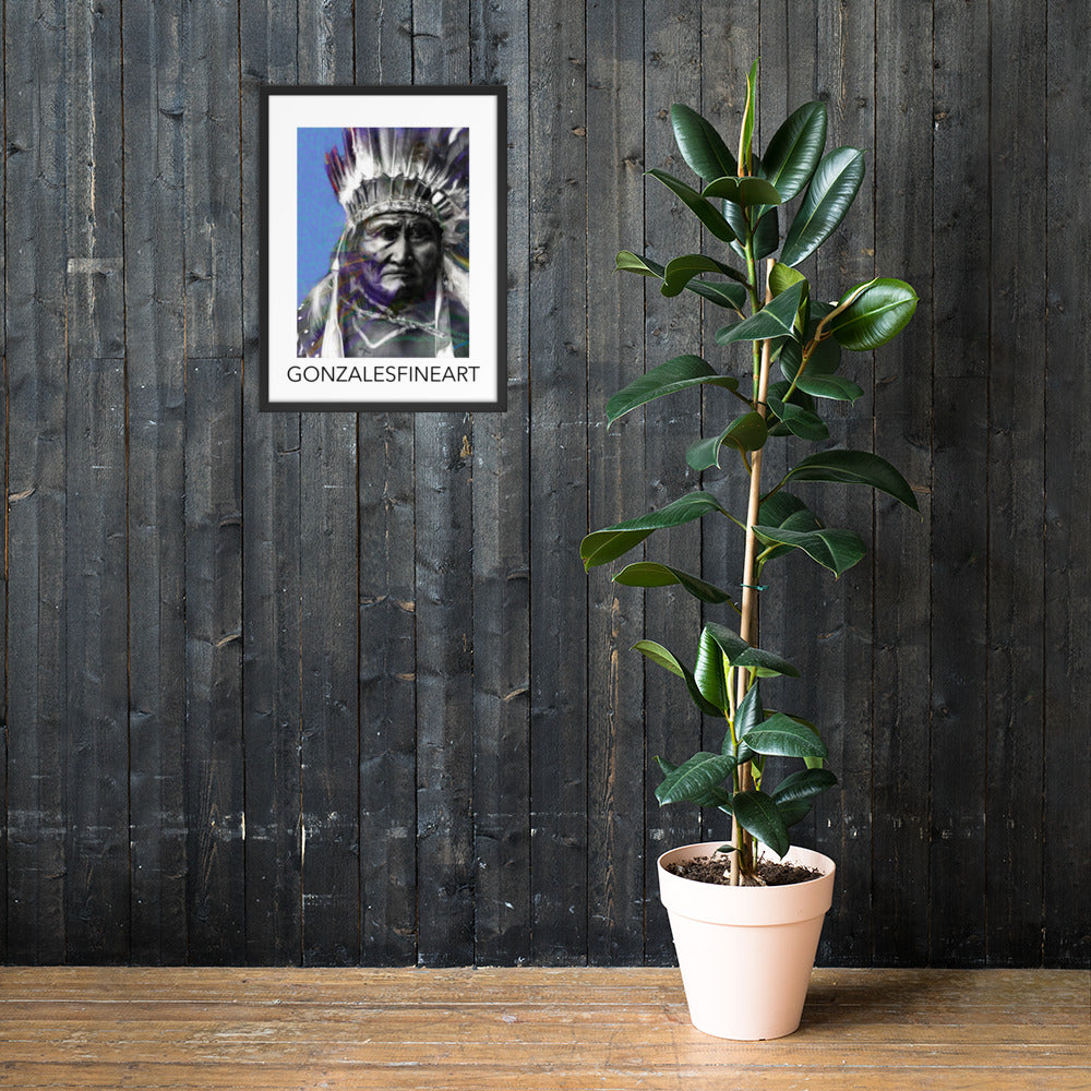 Geronimo War Bonnet Framed poster