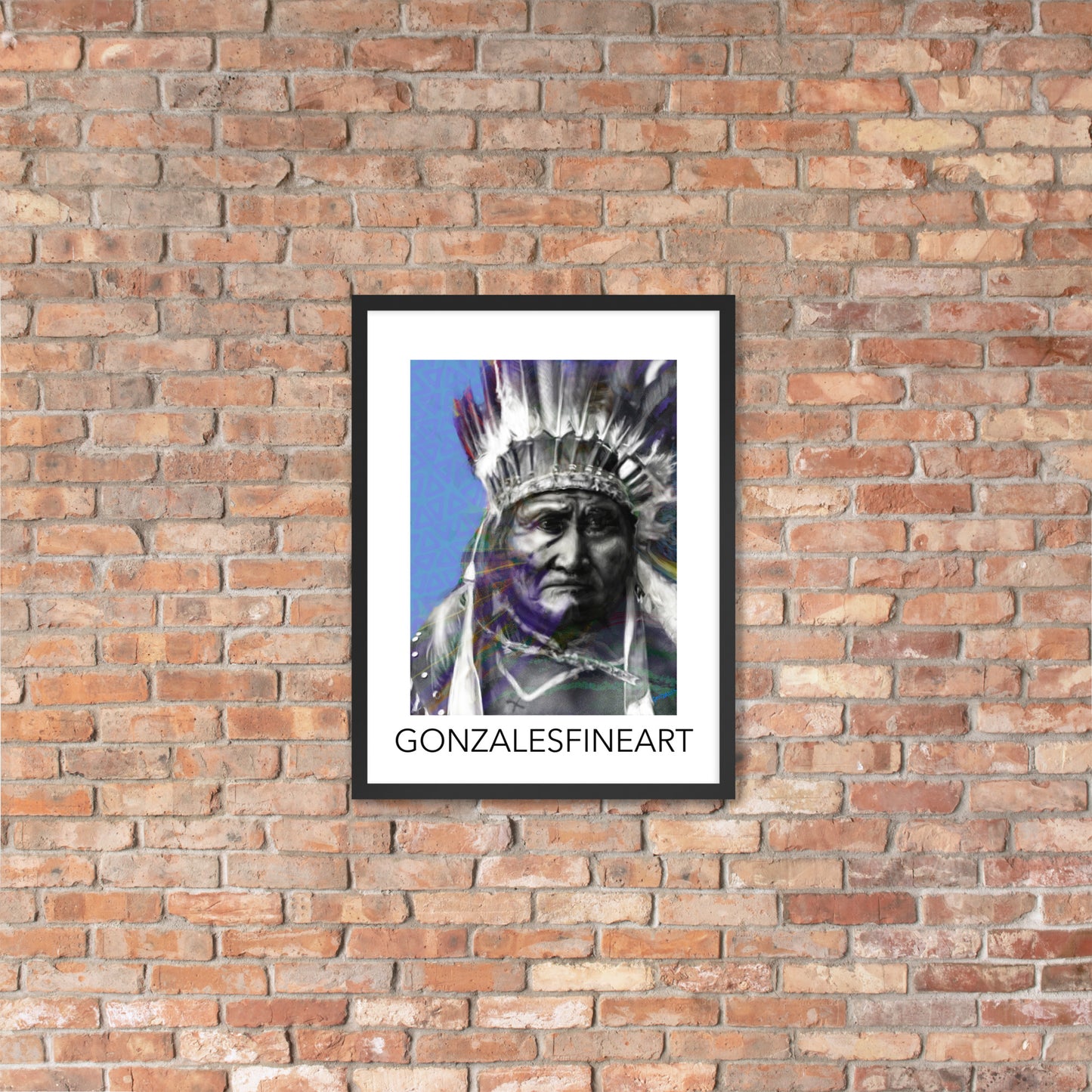 Geronimo War Bonnet Framed poster