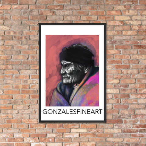 Geronimo Profile Framed poster