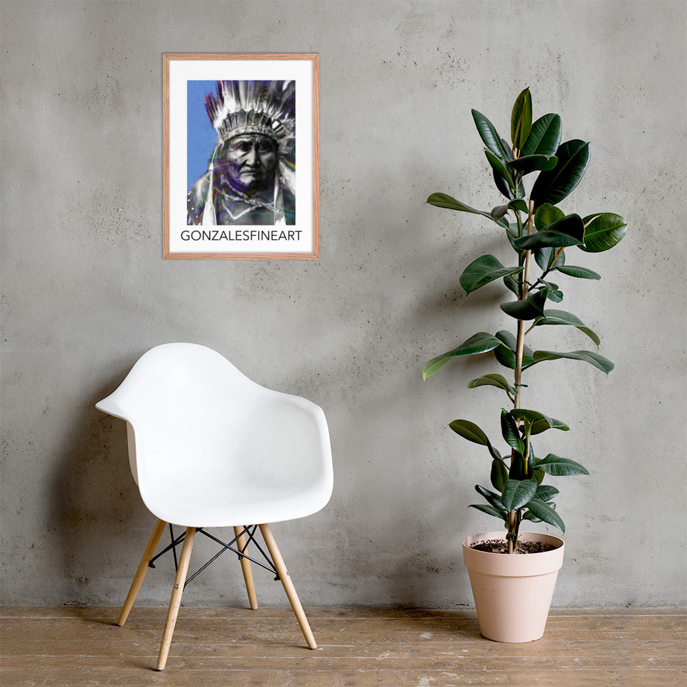 Geronimo War Bonnet Framed poster