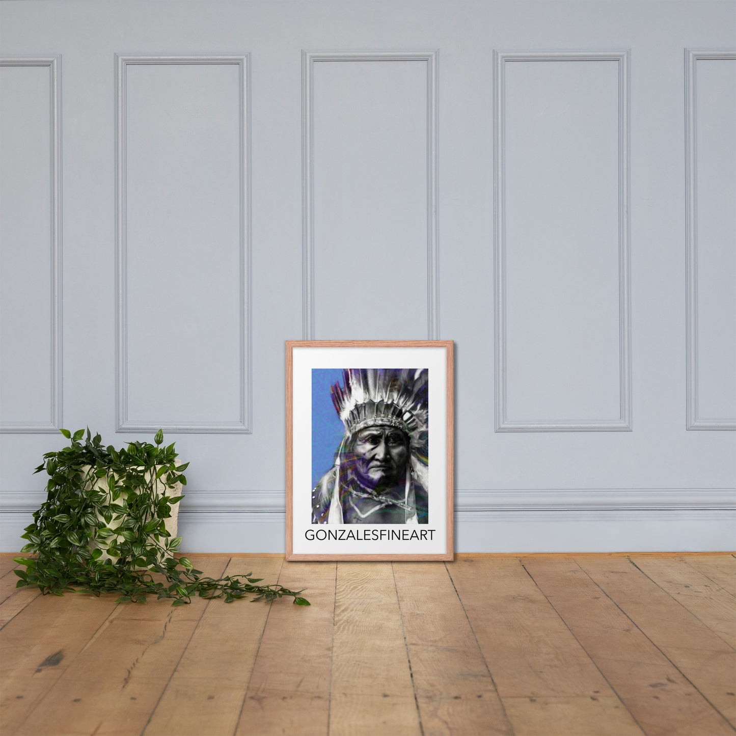 Geronimo War Bonnet Framed poster