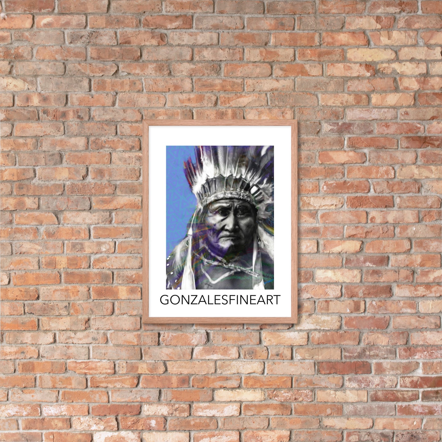 Geronimo War Bonnet Framed poster