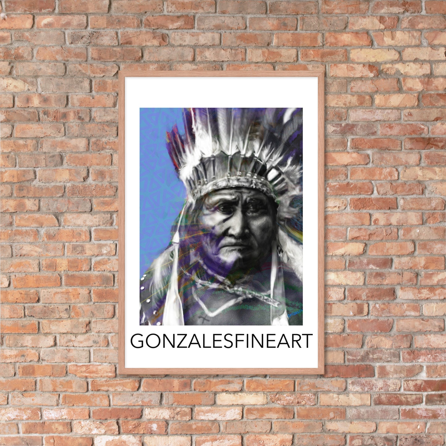 Geronimo War Bonnet Framed poster