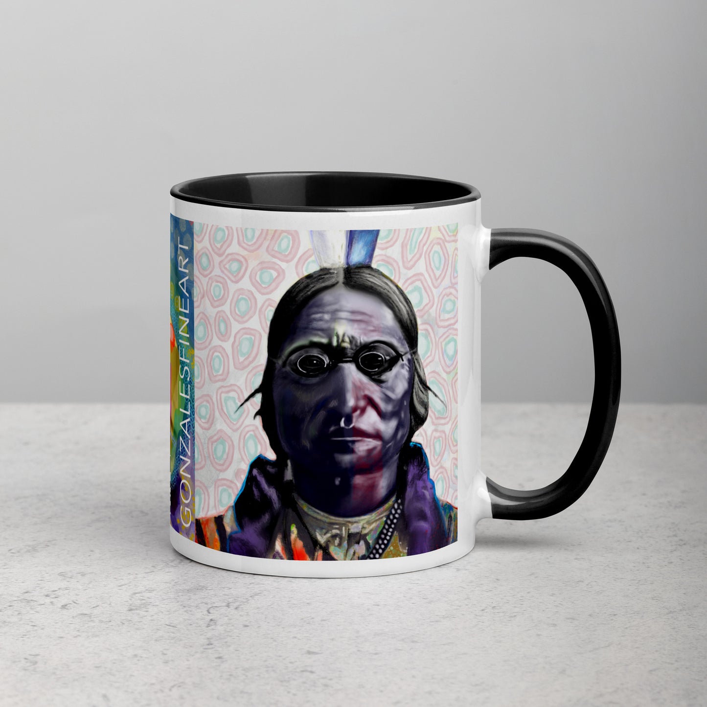 Sitting Bull Mug with Color Inside