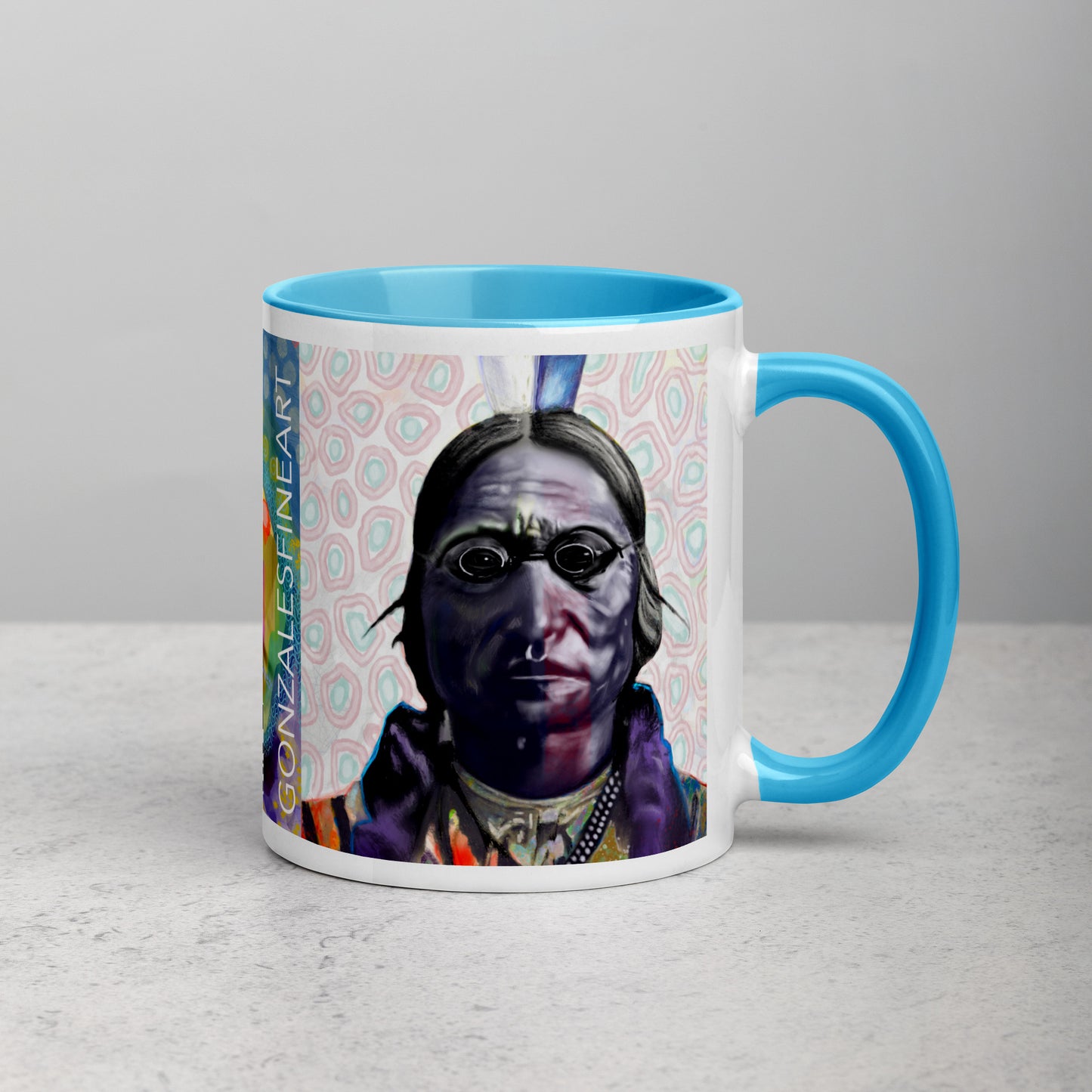 Sitting Bull Mug with Color Inside