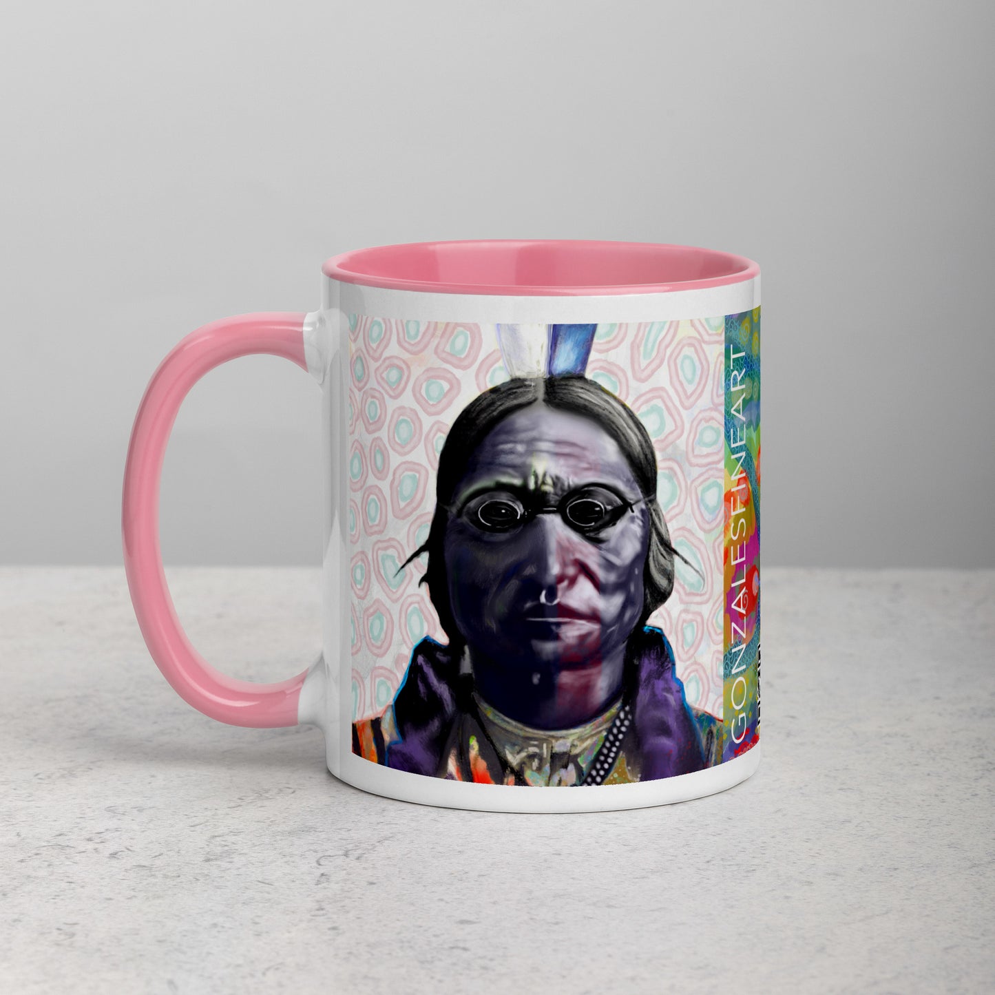 Sitting Bull Mug with Color Inside