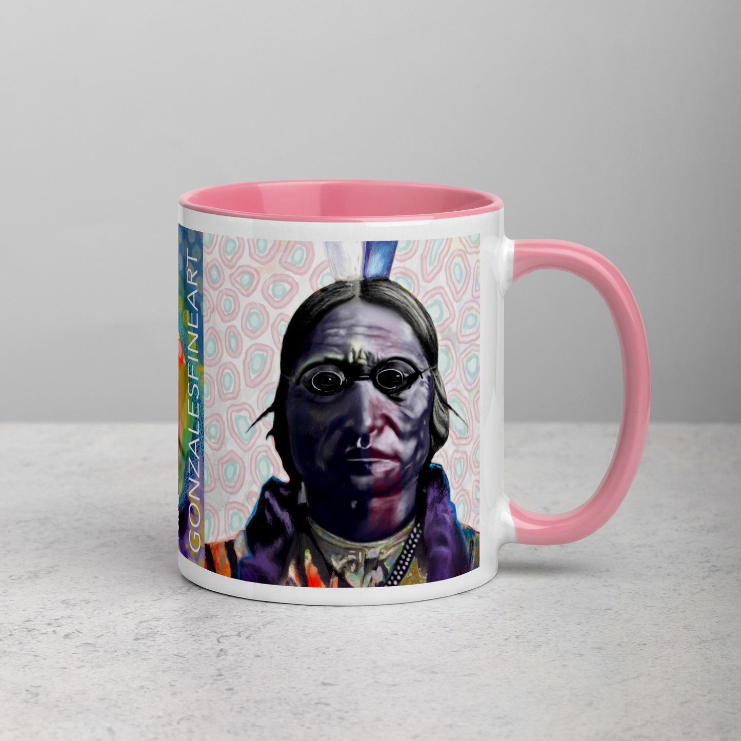 Sitting Bull Mug with Color Inside